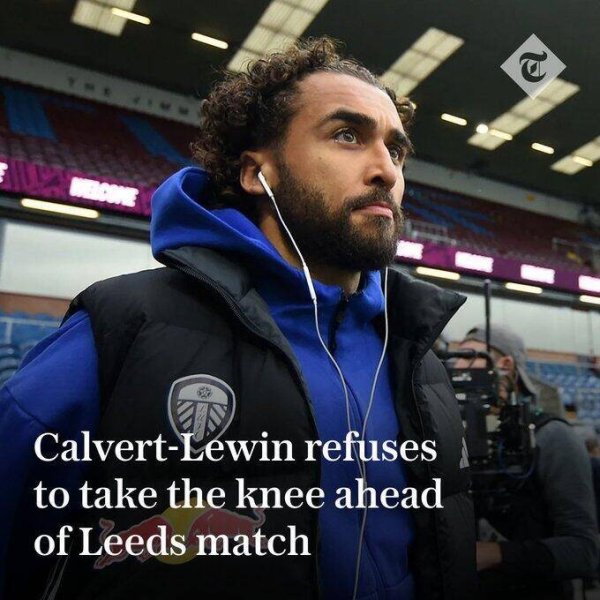 邮报：伯恩利vs利兹联进行单膝跪地仪式时，勒温拒绝跪地选择站立